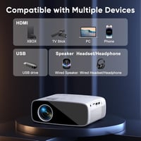 AKATUO 4K Támogatott Hordozható Projektor, Natív 1080P Felbontás, 15000L Fényerő, 5G WiFi, Bluetooth 5.2, 50% Zoom, Otthoni Mozi és Kültéri  8