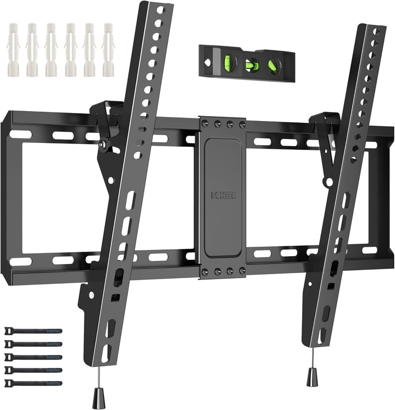 BONTEC Dönthető TV Fali Tartó 37-85 Colos LED LCD OLED Képernyőkhöz, Lapos és Ívelt TV-hez, VESA 600x400mm, 60kg Teherbírás