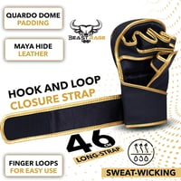BEAST RAGE MMA Kesztyű Nyitott Tenyérrel - Állítható Csuklótámasz, Unisex Küzdősport Kesztyű Muay Thai, Kickbox, Taekwondo Edzéshez - S/M, P 6