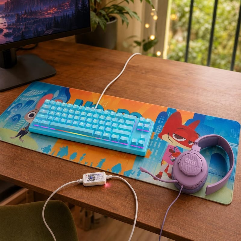 RGB gamerstart: LED-vezérlő + mechanikus billentyűzet + XXL egérpad + gamer fejhallgató mikrofonnal
