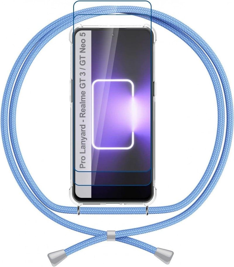 Realme GT 3 Kék Ütésálló Üveghátlapú Telefontok