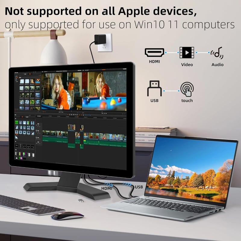 Thinlerain 17" Érintőképernyős Monitor - 10-pontos Kapacitív Érintés, 4:3 HD 1280x1024 Felbontás, HDMI/USB, VESA, Beépített Hangszórók, Win1