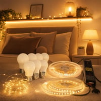 Čarobni večernji ugođaj: 6x E27 LED žarulja + 10m LED traka + 5m LED lampice 1
