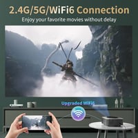 Sainellor 4K Android 12.0 Mini Projektor - 500ANSI, 1080P, WiFi 6, Bluetooth 5.0, 4GB RAM, 32GB ROM, Elektromos Fókusz, 4D Keystone 5