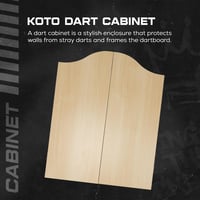 KOTO darts Komplett Darts Szekrény Szett - Tölgyfa Dartscenter 2 Készlet Nyíllal, Dobóvonallal és Pontozótáblával, 54x68 cm 2
