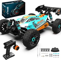 AMORIL 1:14 Távirányítós Autó Felnőtteknek, 70+ km/h Sebességű RC Versenyautó, 4x4 Monster Truck Buggy Olajlengéscsillapítóval, Kék 1