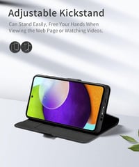 Samsung Galaxy A22 4G Mágneses Flip Tok Kártyatartóval - Fekete 6