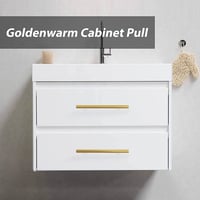 goldenwarm 15 db Arany Szekrényfogantyú 64 mm - Rozsdamentes Acél Bútorfogantyú Konyhaszekrényhez, Fiókhoz, Szekrényajtóhoz - Elegáns, Tartó 7