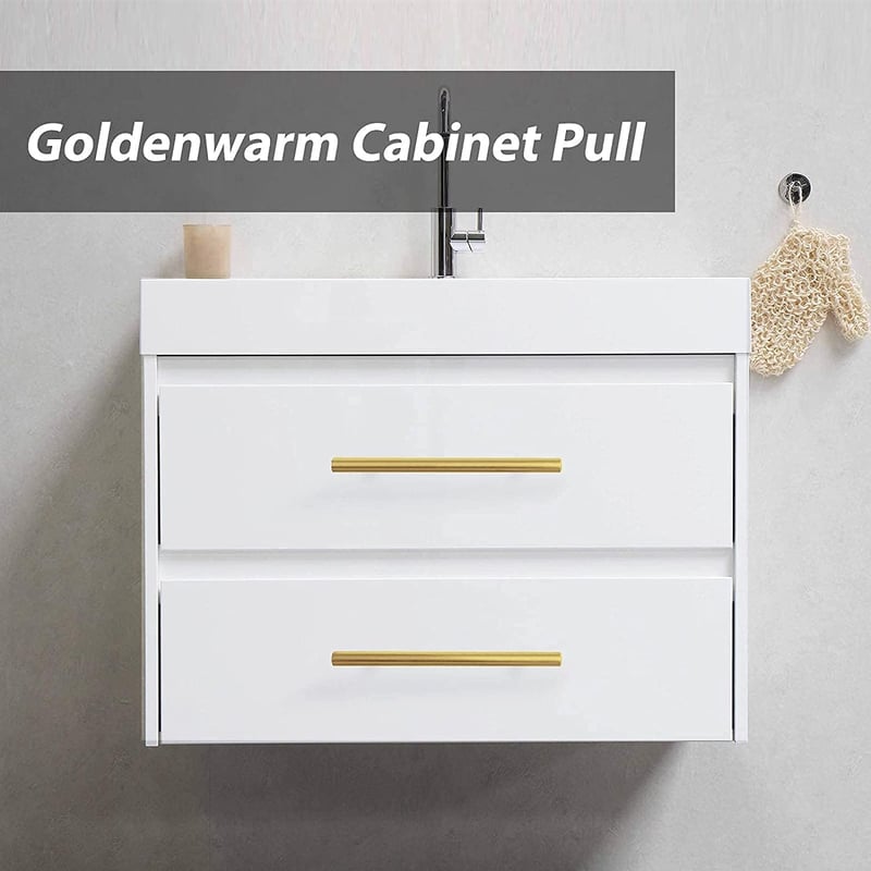 goldenwarm 15 db Arany Szekrényfogantyú 64 mm - Rozsdamentes Acél Bútorfogantyú Konyhaszekrényhez, Fiókhoz, Szekrényajtóhoz - Elegáns, Tartó