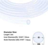 iMeistek Szilikon Cső 12mm x 14mm x 1,5m - Átlátszó, Élelmiszeripari Minőségű, Rugalmas Víz/Levegő Tömlő Akváriumhoz, Szivattyúhoz, Kertésze 2