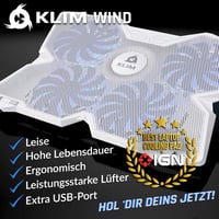 KLIM Wind Laptop Hűtő - 4 Ventilátoros Hűtőpad PC, Mac, Xbox, PS4 Eszközökhöz - USB Tápellátású, Stabil, Csendes - 11-17" Méretű Laptopokhoz 2
