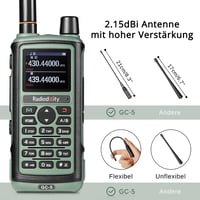 Radioddity GC-5 kétsávos amatőr walkie-talkie, 999 csatorna, nagy hatótáv 6