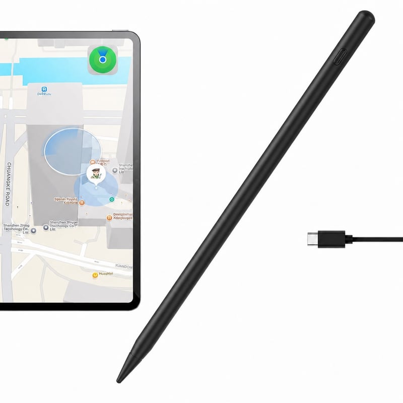 Creion digital ESR Geo pentru iPad cu funcție Find My, negru — — defect, pentru piese: Se poate asocia cu dispozitivul (stare: vezi a 2-a imagine)
