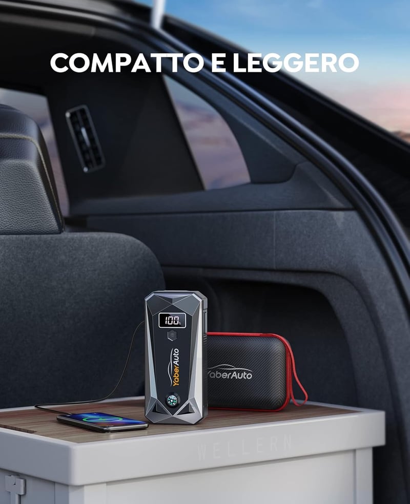 Yaber 5000A autós bikázó, 26800mAh, LCD kijelzővel, LED lámpával