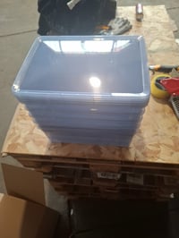 Priehľadný úložný box s vekom Rotho Clear, stohovateľný, modrý, 10 l, súprava 5 ks (neúplné balenie) 5