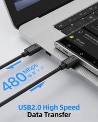 gyorstöltő: 2db 30cm-es fekete USB-C kábel 5