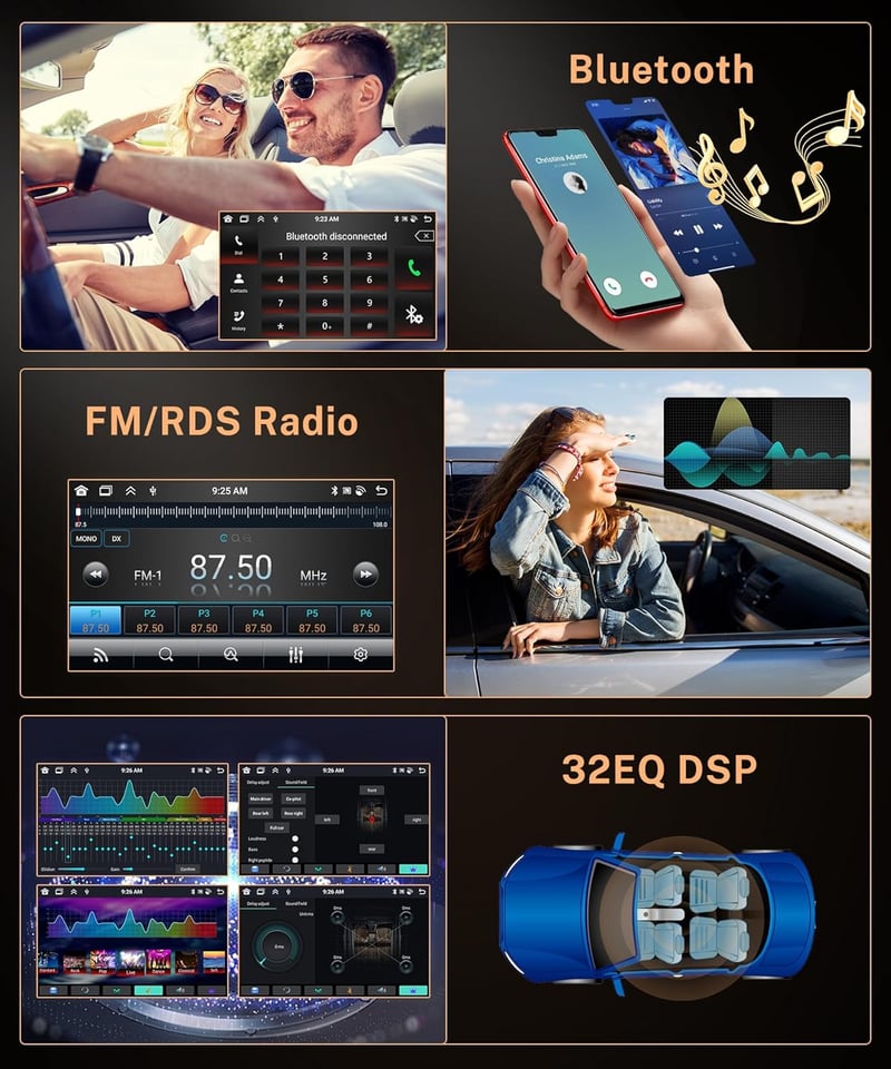 Rimoody 10,1" Android Autórádió Peugeot 2008/208 (2012-2018) - 8 Magos, 4GB+64GB, GPS, WiFi, Bluetooth, CarPlay, Tükrözés, FM/RDS/DAB