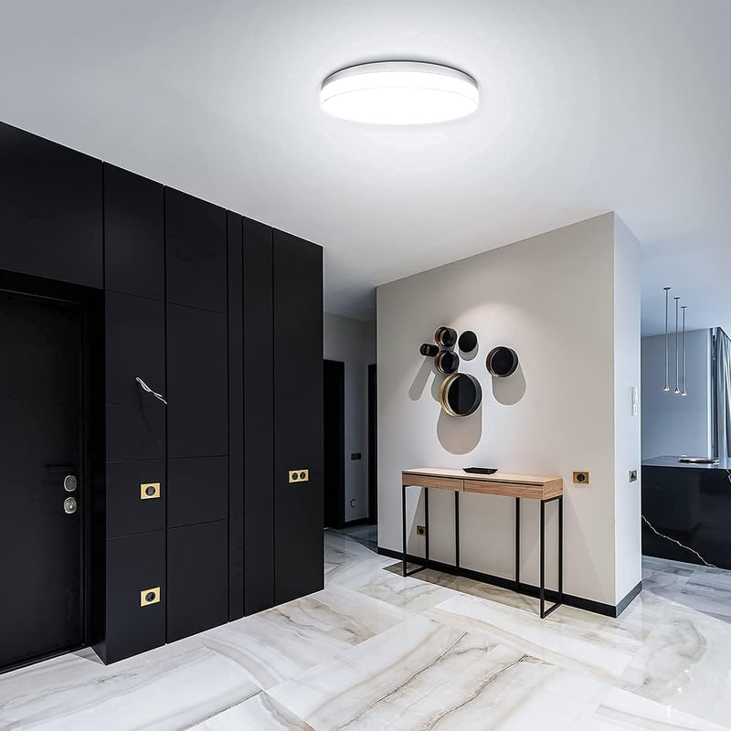 tekstap LED Mennyezeti Lámpa 24W, 4000K Természetes Fehér, IP54 Vízálló, 2400 Lumen, 30cm Kerek, Fürdőszobába, Konyhába, Nappaliba, Hálószob