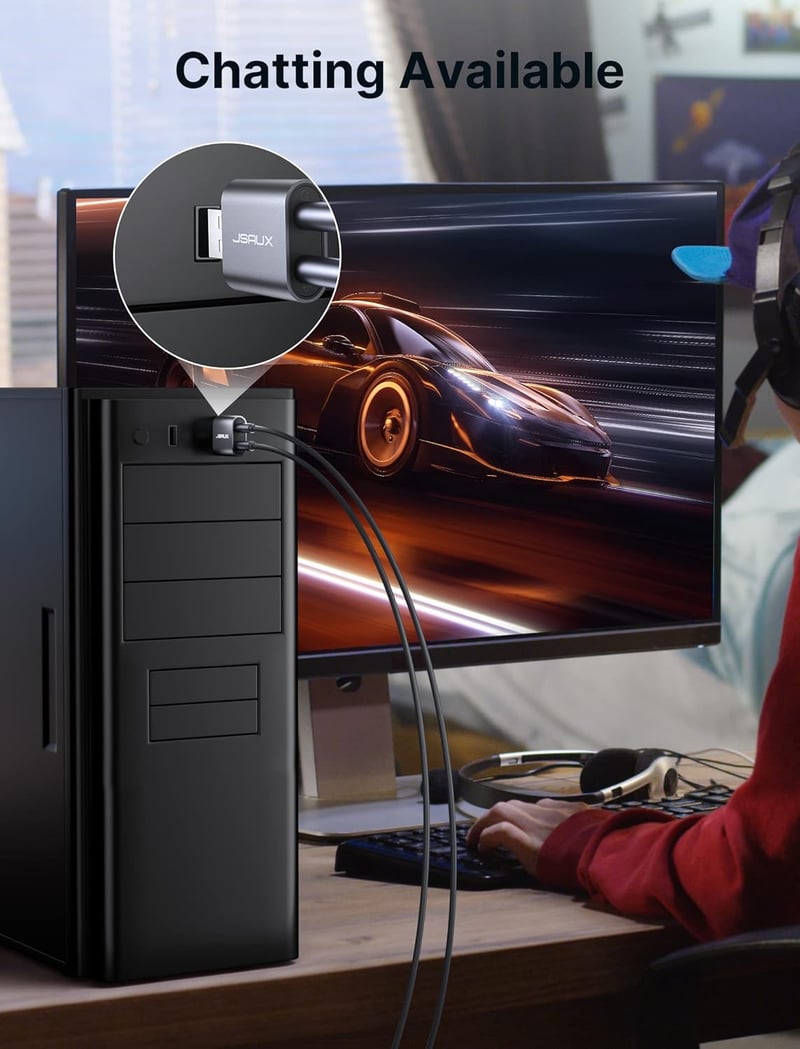 JSAUX USB hangkártya adapter PC-hez és PlayStation-höz - szürke