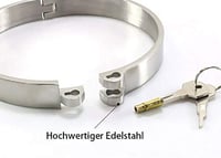 ZWFUN Choker Nyakörv Pároknak - Ezüst SM Bondage Nyaklánc Nőknek, Kényelmes Lekerekített Forma, Zárható Kivitel, L-es Méret (13,8 cm) 4