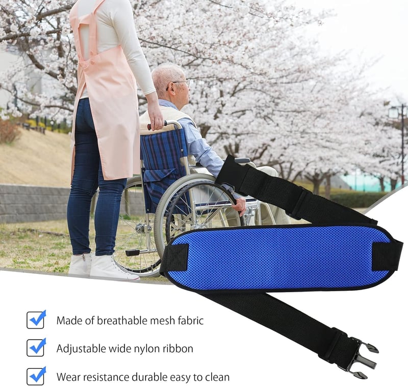 LOSCHEN Kék Csúszásgátló Biztonsági Ülésöv Időseknek - Állítható, Vastag Székre Rögzíthető