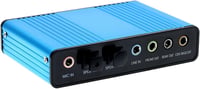 LEAGY 6 csatornás külső USB hangkártya, 5.1 surround, kék 2