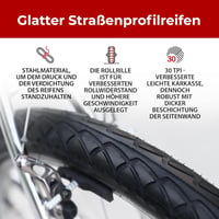 Fincci 26 x 1.95 Slick Kerékpár Gumi Szett Schräder Szelepes Belsőkkel, 3mm Defektvédelemmel - Városi, Országúti, MTB és Hibrid Biciklikhez 4