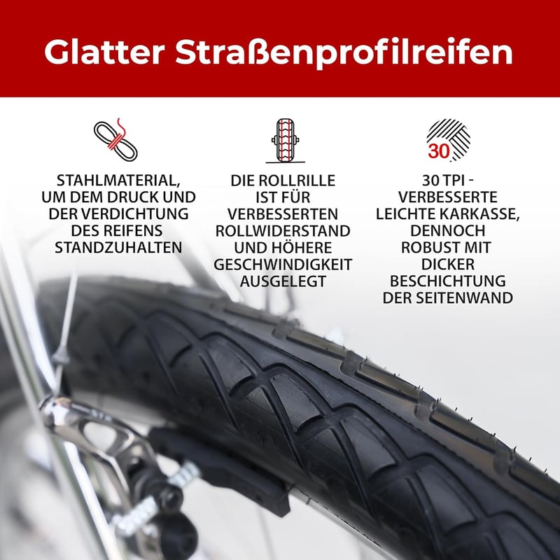 Fincci 26 x 1.95 Slick Kerékpár Gumi Szett Schräder Szelepes Belsőkkel, 3mm Defektvédelemmel - Városi, Országúti, MTB és Hibrid Biciklikhez