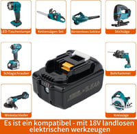 BXOXD Makita Kompatibilis 18V 5.5Ah Li-ion Akkumulátor Szett - 2 db Pótakkumulátor + DC18RC Gyorstöltő - BL1850 BL1860 Szerszámgépekhez 6