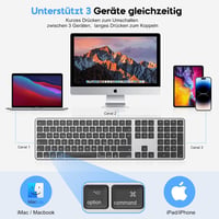 OMOTON Bluetooth Billentyűzet és Egér Mac-hez, Vezeték Nélküli QWERTZ, Szürke - Room grey 11