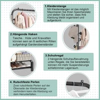 SMILOVII Fekete Ruhaállvány 6 Akasztóval és 2 Cipőtartóval 5