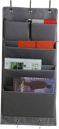 Easybuy Oxford Szövet Függő Szervező 4 Rekesszel és 5 Akasztóval - Összecsukható Ajtóra Szerelhető Tároló Törölközőknek, Irodai Kellékeknek  1