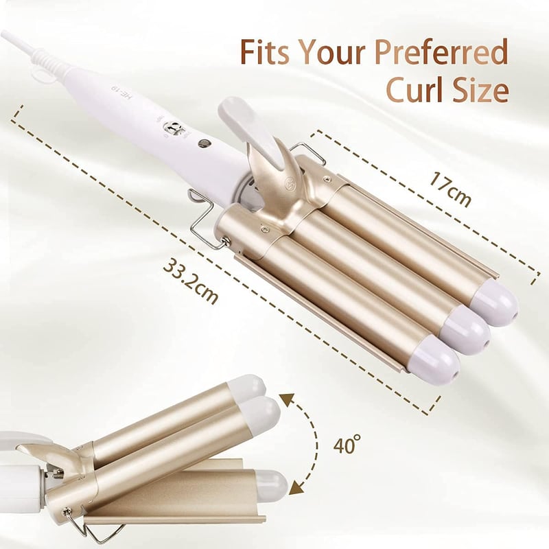 Flintronic 3 csöves hajgöndörítő, 22mm, állítható hőmérséklet, arany