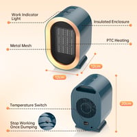 Tiptop Home Kerámia Hősugárzó 1200W - Gyors Fűtés, 2 Fokozat, Dönthető Védelem, Csendes Működés, Irodába, Hálószobába, Fürdőszobába, Fehér 5