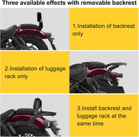 PSLER Honda Rebel CMX1100 Háttámla Üléspárna Csomagtartóval - Motoros Sissy Bar Hátsó Utasnak, Fekete Acél Váz, 2021-2024 Modellekhez 6