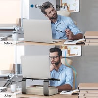 BONTEC Ergonomikus Laptop Állvány Íróasztalhoz, 10-17,3 Hüvelykes Notebookokhoz Kompatibilis Tartó, Fekete 2