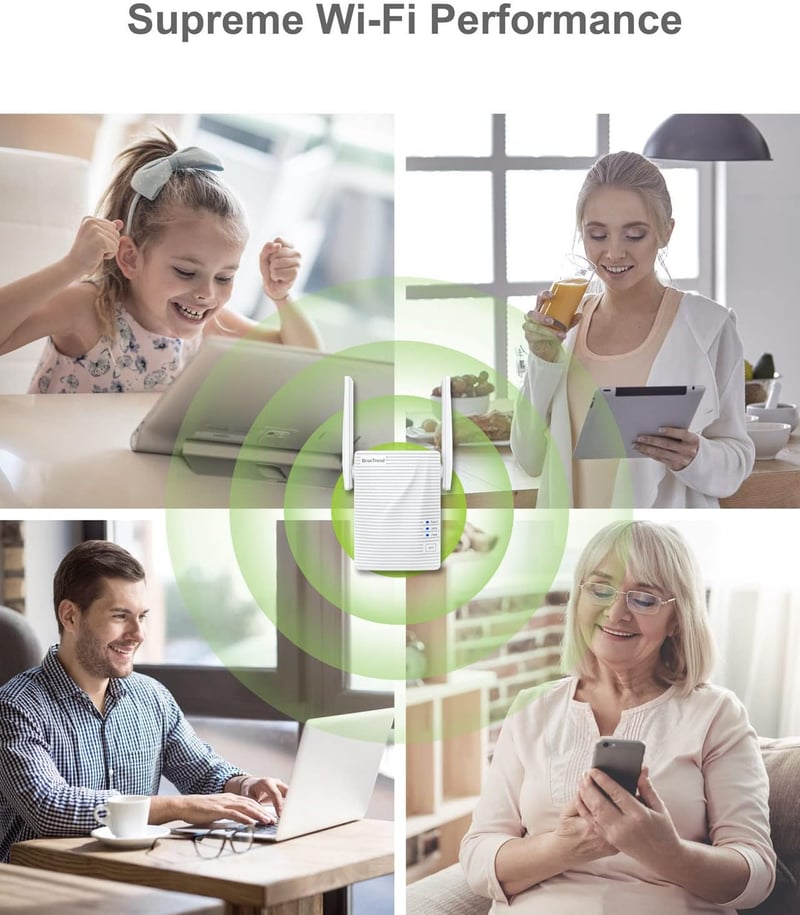 BrosTrend AC1200 Dual Band WiFi Adapter USB 3.0 - Vezeték Nélküli Hálózati Vevő PC és Laptop Számára, Nagy Hatótávolságú Antennával
