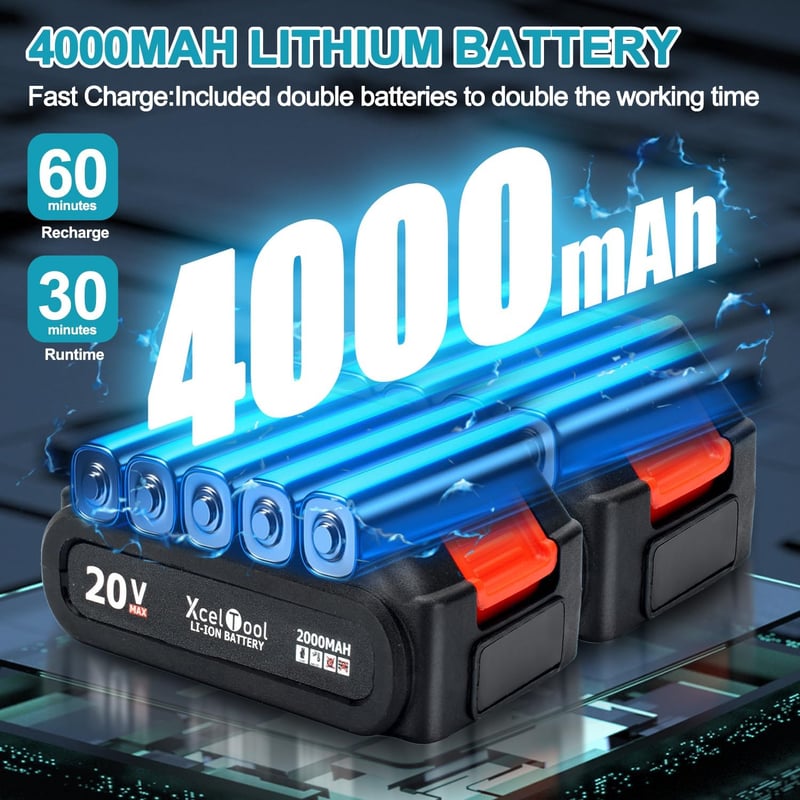 Mini Elektromos Láncfűrész 8 Colos, 2x2000 mAh Akkumulátorral, Automata Olajozóval, 2 Lánccal és Töltővel - Kézi Kerti Metszőolló Fametszésh