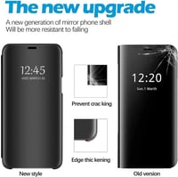 iPhone 13/14 Ütésálló Fekete Szilikon Tok Tükrös Üvegfóliával és Kitámasztóval 7