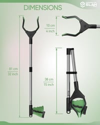 Forgatható alumínium szemétszedő csipesz 81 cm, időseknek és mozgáskorlátozottaknak 2