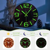 Plumeet 30cm-es Világító Fa Falióra - 3D Számokkal, Nesztelen, Fluoreszkáló 3
