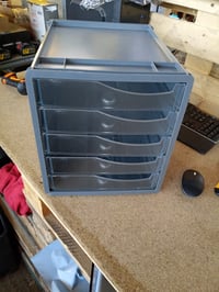 Rotho Spacemaker kancelársky organizér so 5 zásuvkami, priehľadný/antracitový plast, stolový organizér, 33,5 x 28,5 x 32 cm, bez BPA 2