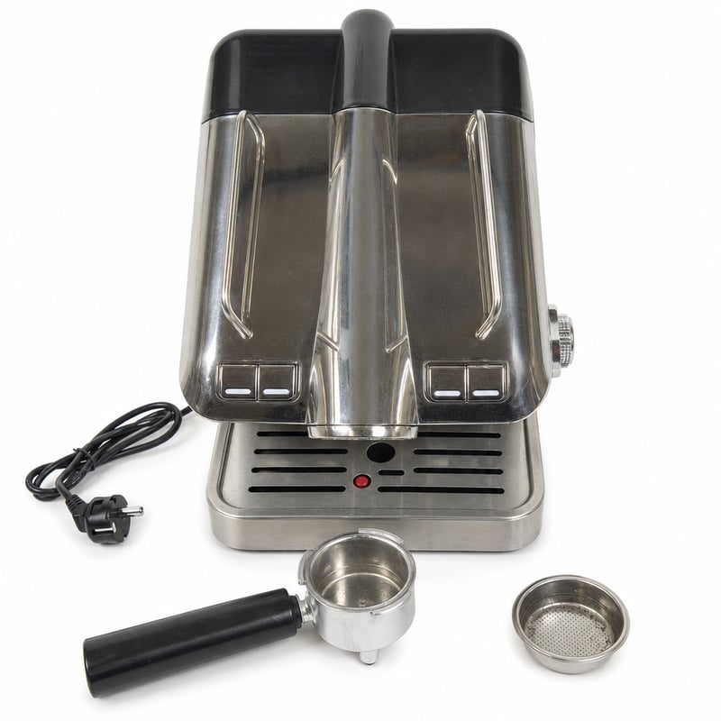 Používaný pákový kávovar ProfiCook PC-ES 1267, 20-barové talianske čerpadlo, vhodný na mletú kávu a kapsuly kompatibilné s Nespresso.