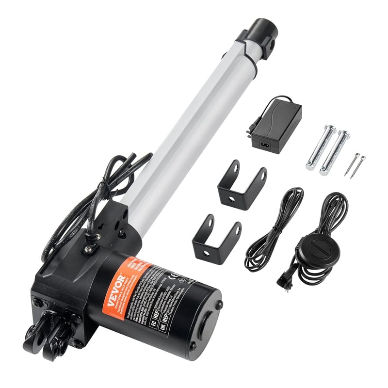 VEVOR Lineáris Aktuátor Készlet 250mm, Nagy Sebességű 24V Emelőmotor 1000N Teherbírással, IP44 Védettségű TV/Asztal/Kanapé Mozgatáshoz - Táp