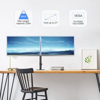 Suptek Dupla Monitor Kar 13"-27" Képernyőkhöz | Állítható Asztali Monitortartó Forgatható Dönthető Funkcióval 3