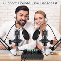 ALPOWL Podcast Mikrofon Szett 2 Személyre - BM800 Kardioid Kondenzátor Mikrofon Audio Interfésszel, Streaming, Éneklés, YouTube, Gaming Felv 2