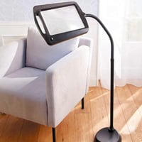 FISHTEC Nagyító Lámpa - 5x Nagyítás, 22,5x18 cm Képernyő, 12 LED Világítás, 160 cm Állvány, Flexibilis Talp, Fekete 2
