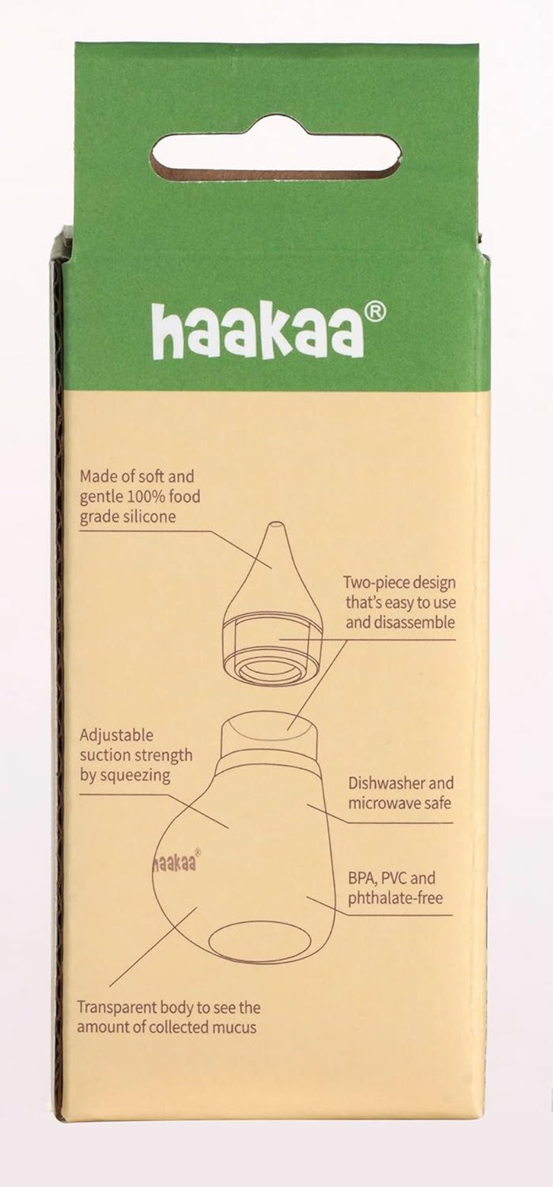 Haakaa átlátszó szilikon orrszívó babáknak - Biztonságos, könnyen használható, újszülötteknek