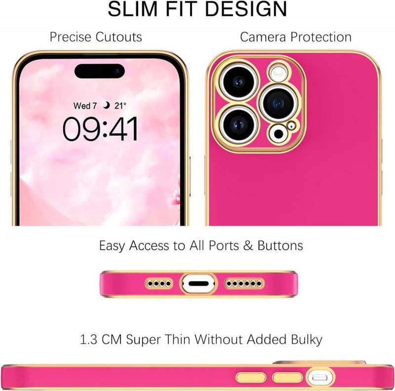 Apple iPhone 14 Pro Max Rózsaszín Szilikon Tok Szív Alakú Állvánnyal