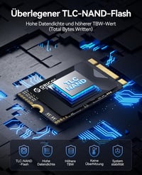 ORICO 256GB M.2 2242 SATA SSD - Belső SSD Meghajtó TLC NAND Flash, 500MB/s Olvasási és 450MB/s Írási Sebesség, Ultravékony Laptopokkal és Mi 4